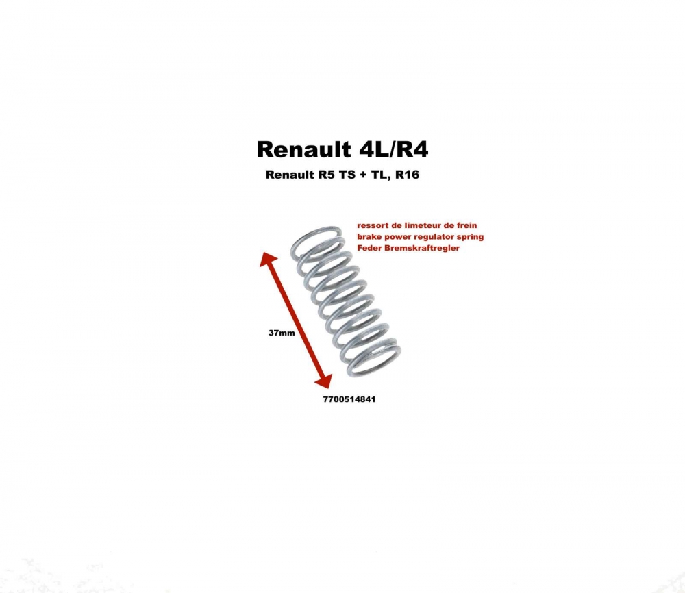 Renault - R4/R5/R16, trekveer remkrachtregelaar (voor remlastafhankelijke bediening). Deze veer is g