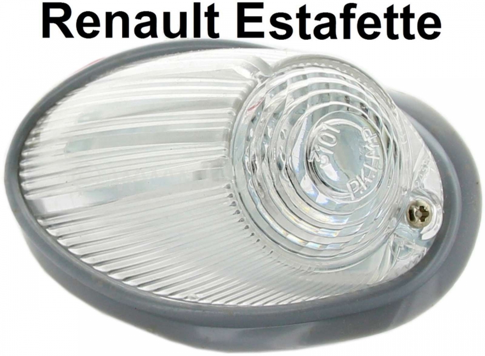 Renault - Estafette, voorste richtingaanwijzerdop (met rubberen afdichting). Kleur: wit. Geschikt vo