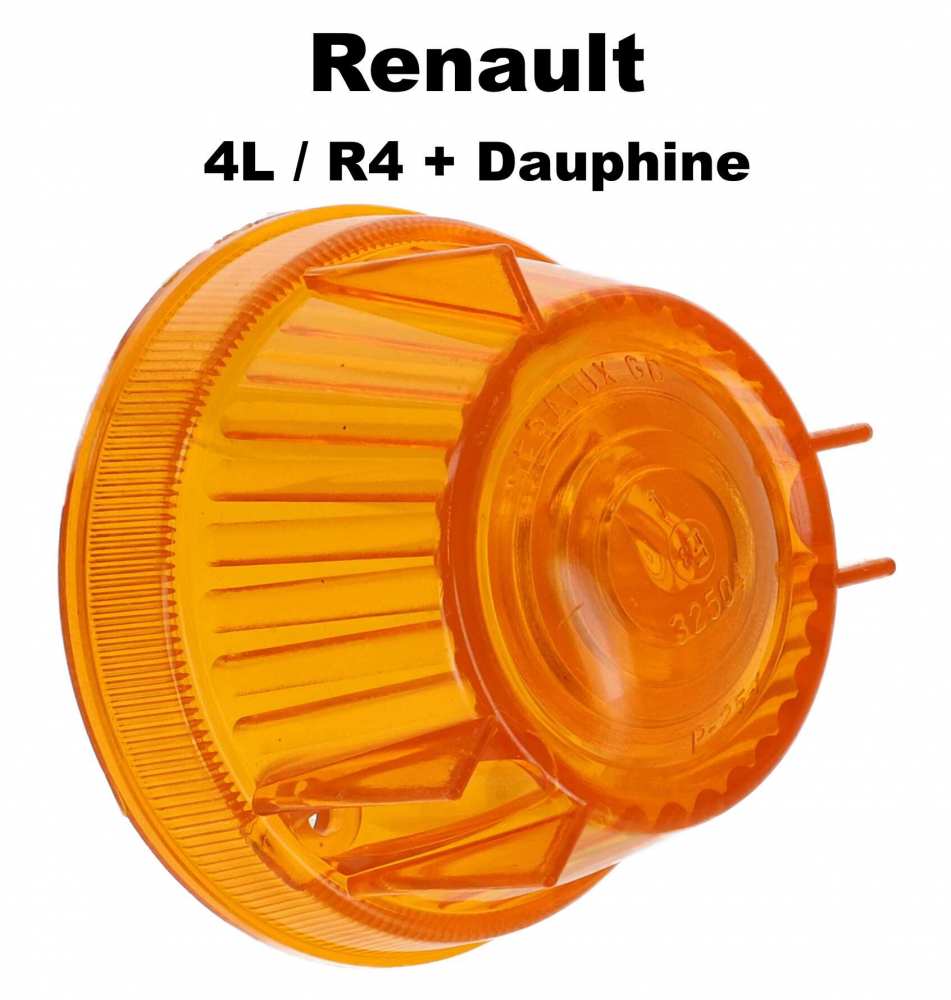 Renault - R4/Caravelle, knipperlichtkap oranje, rond, linksvoor. Geschikt voor Renault R4 + Renault 