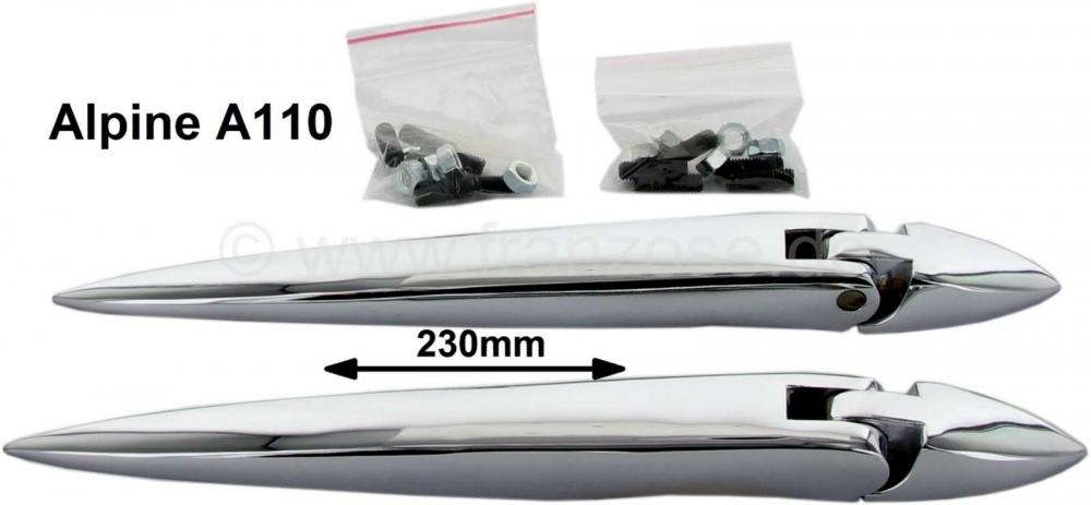 Renault - A110, scharnieren (1 paar) voor kofferdeksel. Geschikt voor Renault Alpine A110.