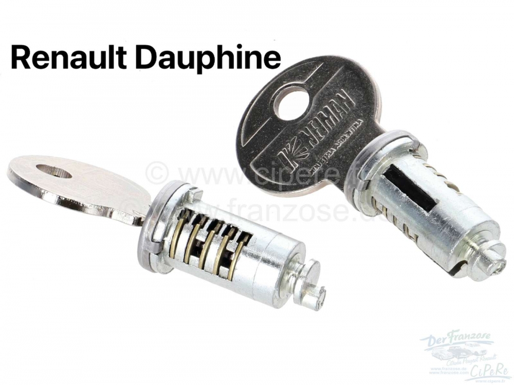 Renault - Dauphine, slotcilinder (2 stuks) met 2x sleutels. Geschikt voor Renault Dauphine. De slotc