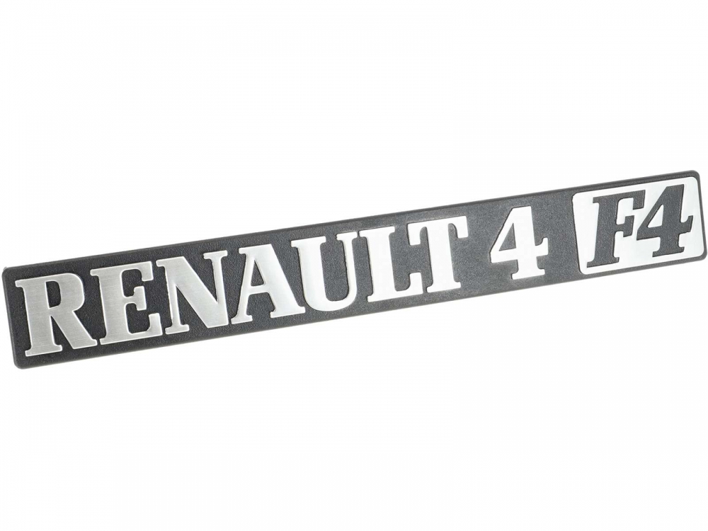 Renault - R4 F4, Renault R4 F4 embleem (2 series), gemaakt van kunststof. Het embleem wordt op de ac