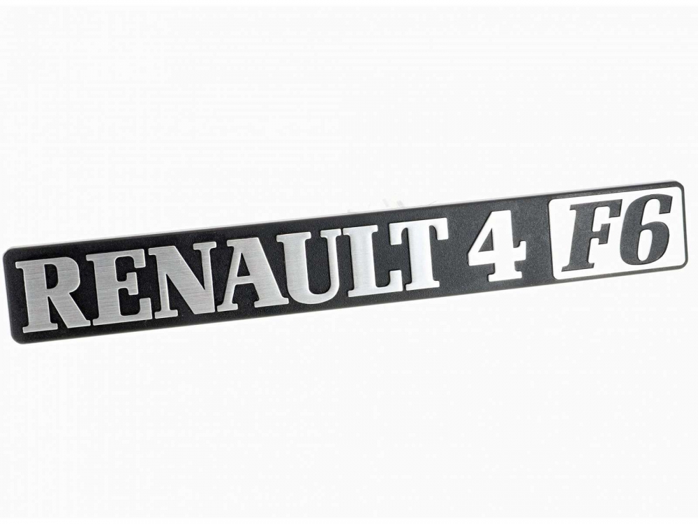 Renault - R4 F6, Renault R4 F6 embleem (2 series), gemaakt van kunststof. Het embleem wordt op de ac