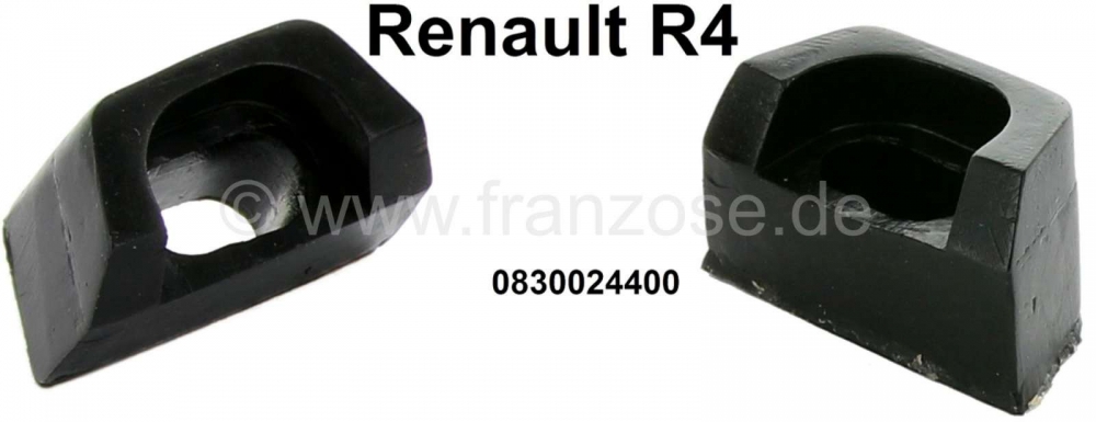 Citroen-2CV - R4, rubberen stootrand voor kofferdeksel binnenzijde (2 stuks). Geschikt voor Renault R4. 