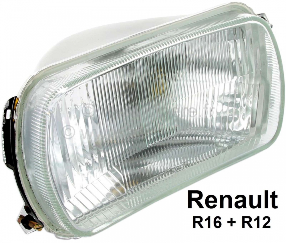 Renault - R16/R12, koplamp (hol), zonder keurmerk (reproductie). Geschikt voor Renault R16 + R12.