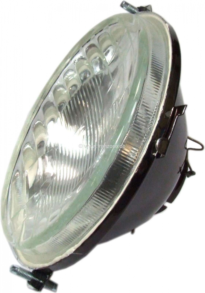Alle - R4, ronde koplamp, zonder parkeerlicht. Concaaf (glas naar binnen gebogen). Lamphouder: Bi
