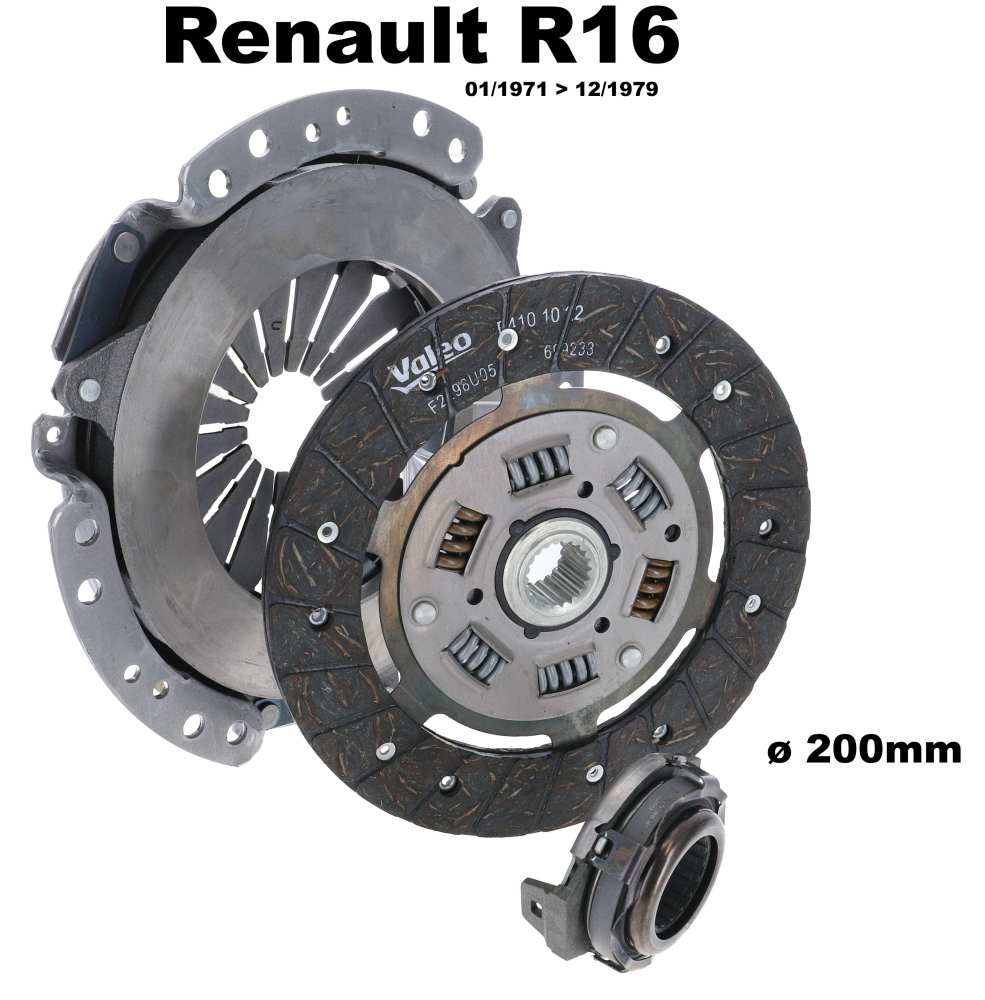 Renault - Complete koppeling. Geschikt voor Renault R16. Motor: 843.01. Diameter: 200mm. Bouwjaar 01