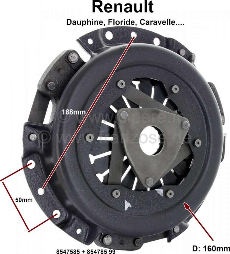 Renault - Drukplaat 160mm, in ruil (plus 400 Euro statiegeld voor oude onderdelen). Geschikt voor di
