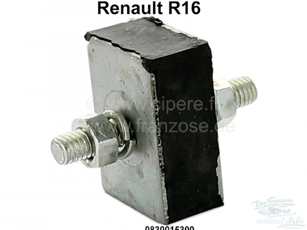Renault - R16, vierkant silent blok voor bevestiging koppelingskabel, geschikt voor Renault R16. Bes