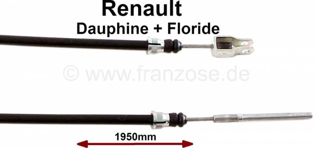 Renault - Dauphine/Floride, koppelingskabel. Geschikt voor Dauphine + Floride (R1090/R1091/R1092/R10