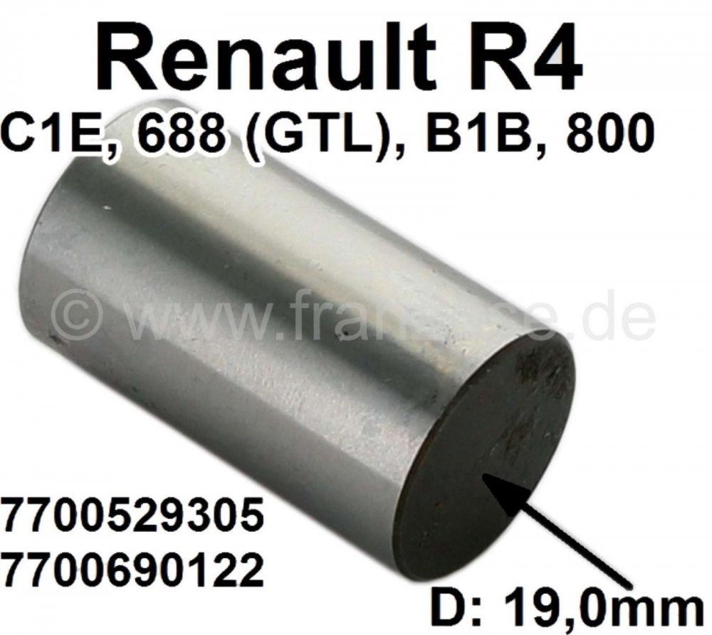 Renault - R4, klepstoterbeker (holle versie). Geschikt voor Renault R4. Motor: 845ccm + 1108ccm. Mot