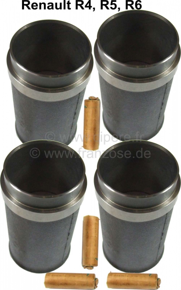 Renault - R4/R5, zuiger + cilinder (4 stuks). Geschikt voor Renault R4 (R1123, R1124, R2104, R2106),