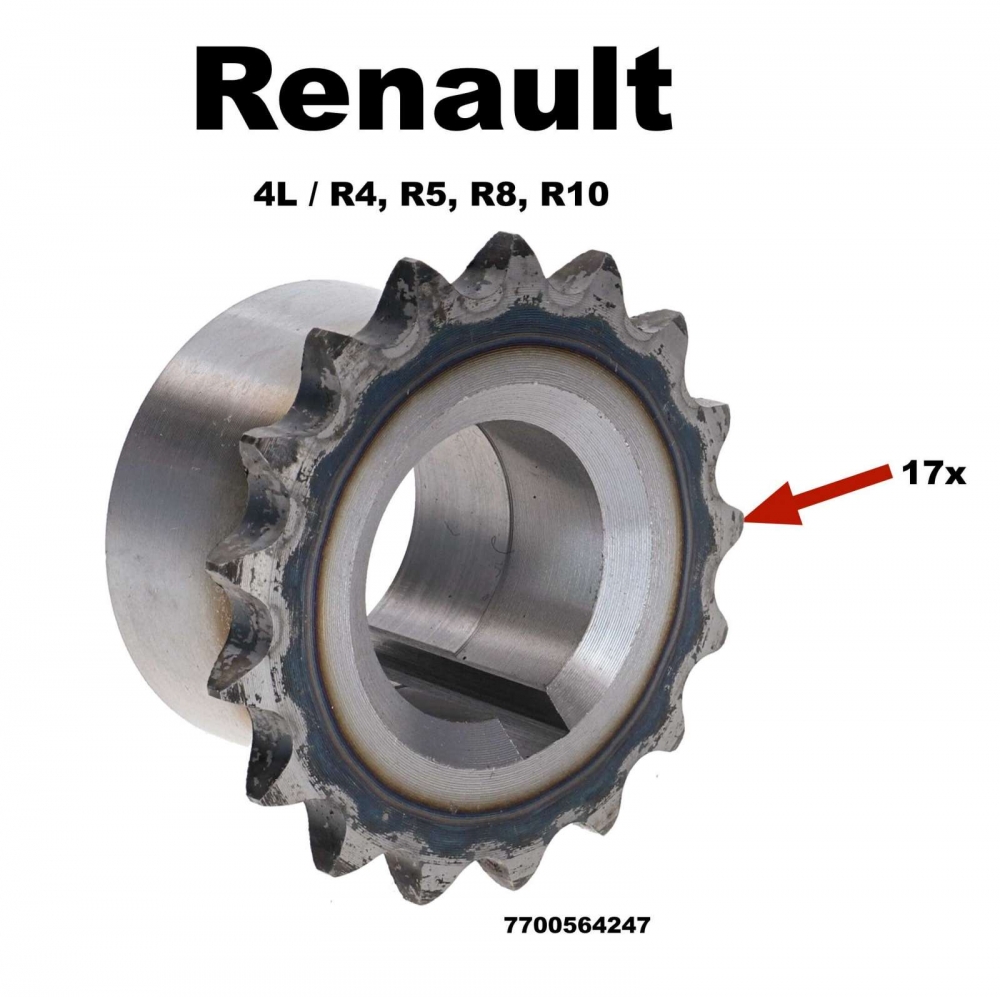 Sonstige-Citroen - R4/R5/R8/R10, krukas tandwiel, 17 tanden, geschikt voor Renault R4, R5, R8, R10. Motoren 9
