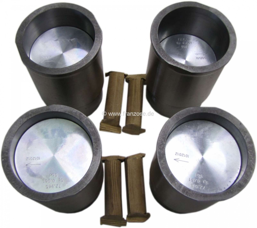 Renault - R5/R10/R12/R15, zuiger + cilinder (4 stuks). Renault motor 810 (1289cc). Geschikt voor Ren