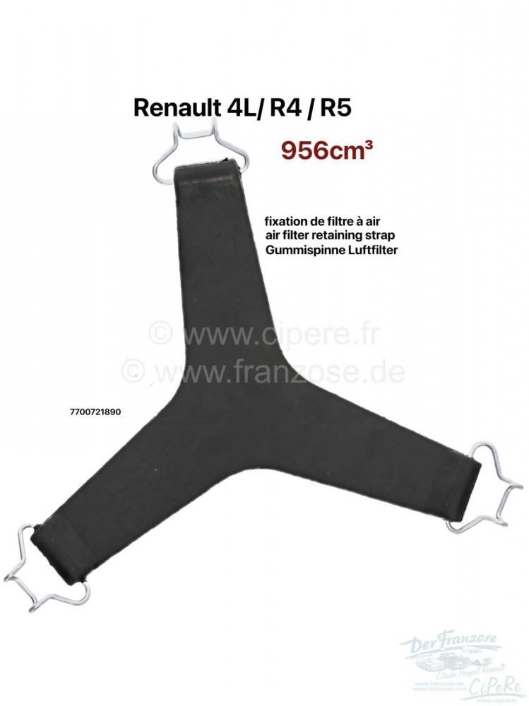 Alle - Luchtfilterbevestigingsband (rubberen spin), voor het bevestigen van het kunststof luchtfi