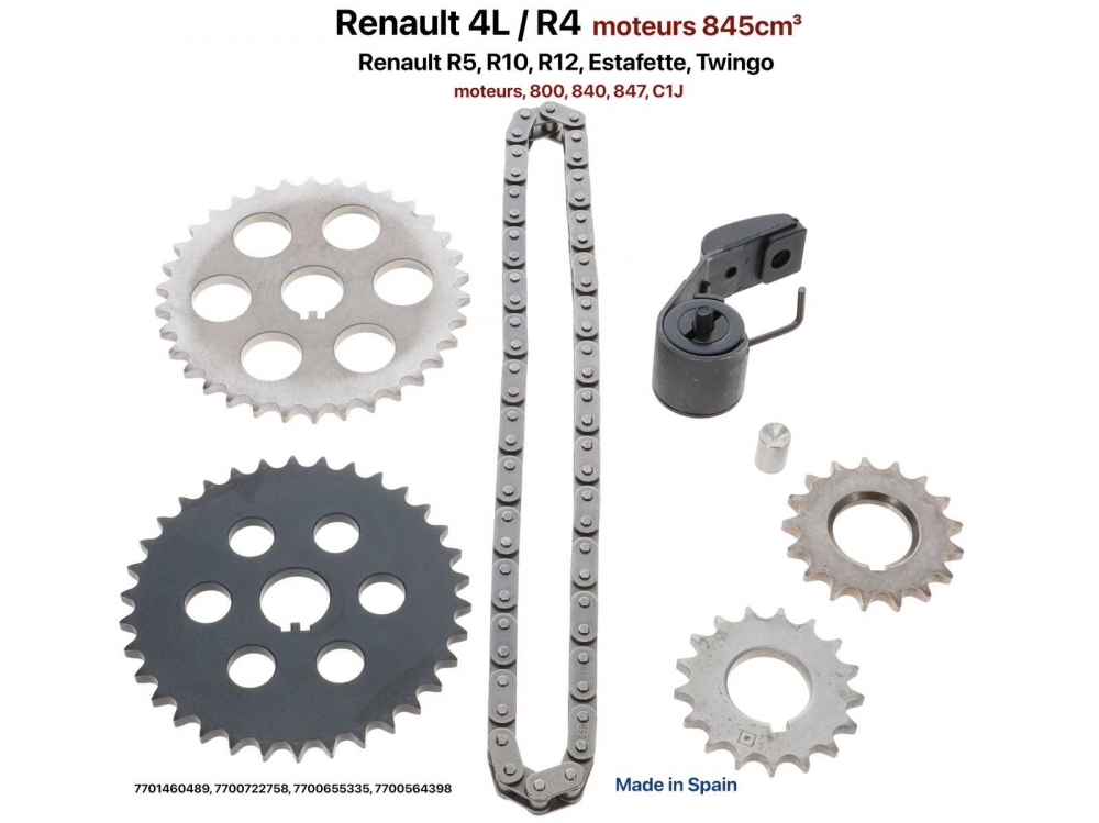 Sonstige-Citroen - Distributiekettingset, oude versie. Geschikt voor Renault R4 (854cc³). R5, R10, R12, Esta