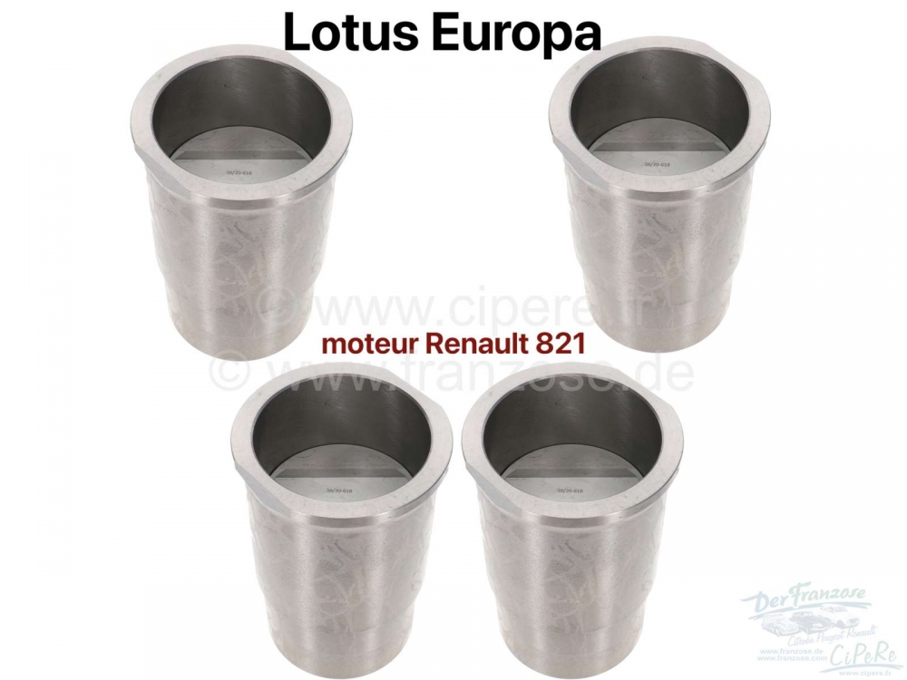 Sonstige-Citroen - Lotus Europa, zuiger + cilinder (4 stuks) voor Renault motor 821 (hoge compressie speciaal