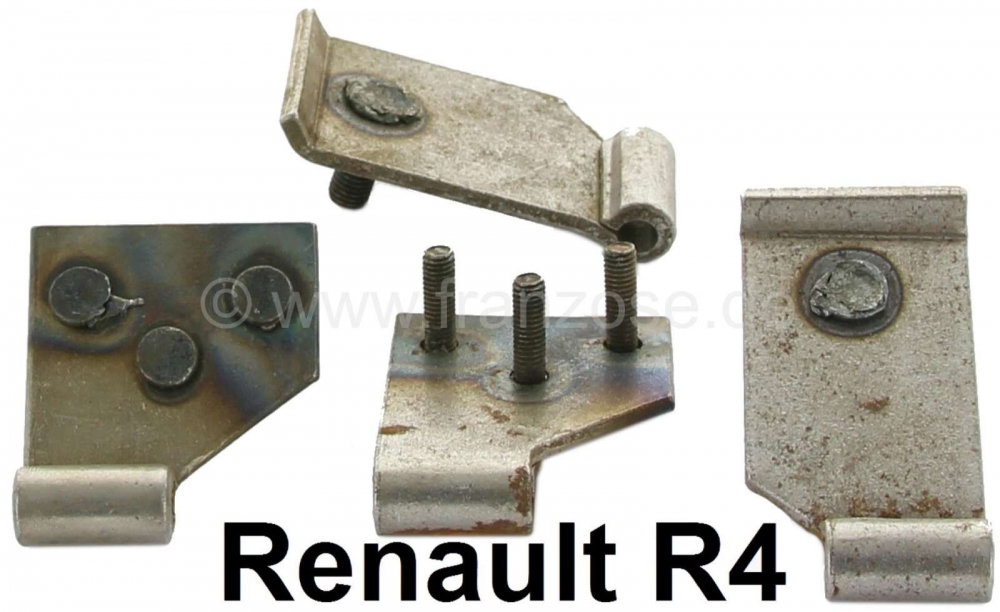 Alle - R4, motorkapscharnieren (1 set). Geschikt voor Renault R4.