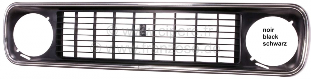 Renault - R4, radiatorrooster, gemaakt van kunststof (met chromen rand rondom). Kleur: zwart. Geschi