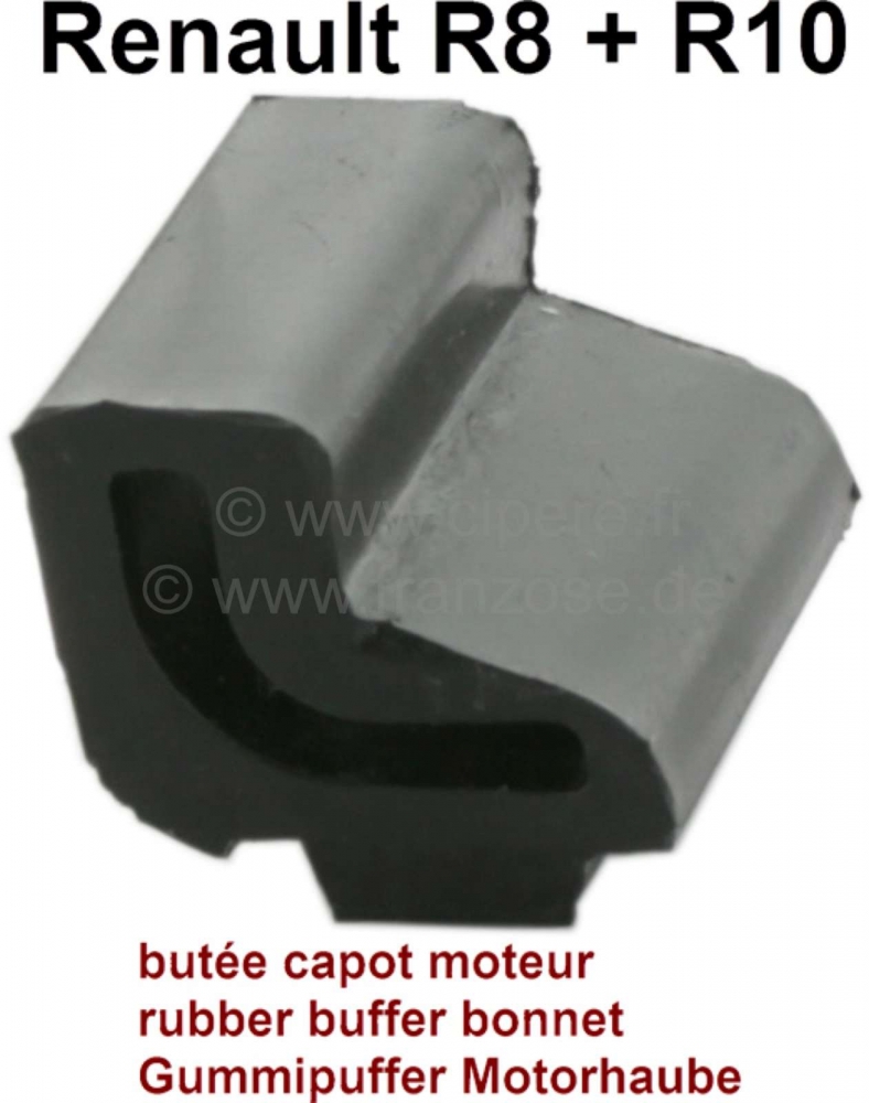 Renault - R8/R10, motorkap: Rubberen bumper voor de motorkap. Geschikt voor Renault R8 + R10.