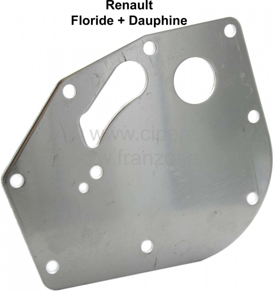 Renault - Dauphine/Floride, waterpomp Renault Floride + Dauphine: Aluminium plaat tussen de waterpom