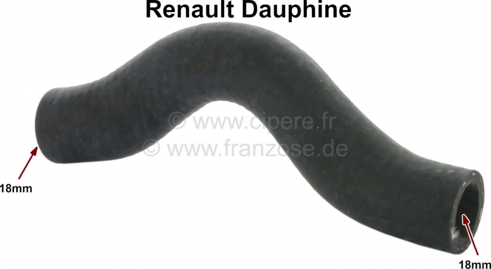 Renault - Dauphine, kachelslang kort, van de waterpomp naar de warmtewisselaar. Geschikt voor Renaul