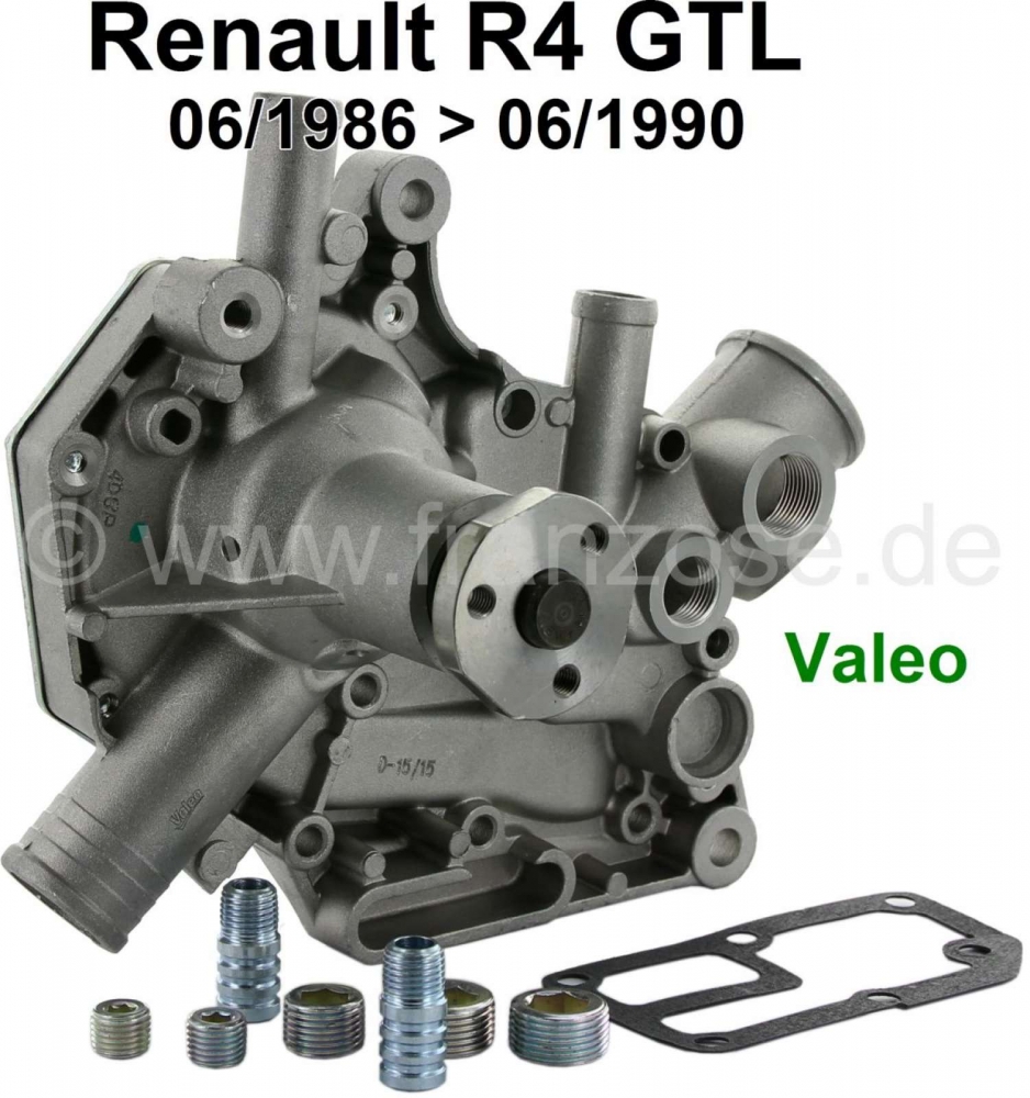 Renault - R4 GTL, waterpomp Renault R4 GTL (1108cc), R112. Van modeljaar 06/1986 tot 06/1990, zonder