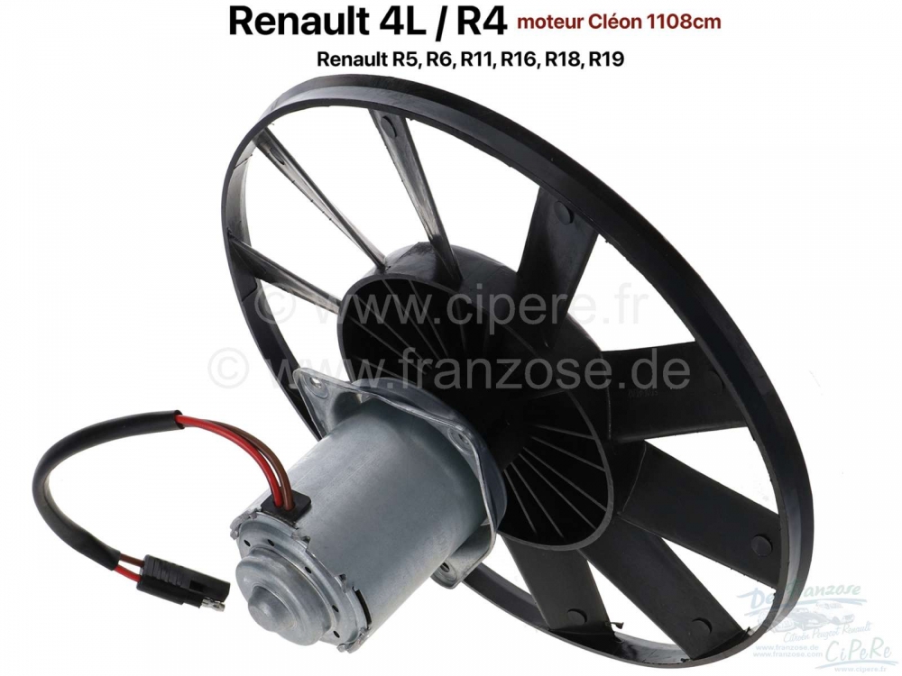 Renault - R4/R5/R16, radiateurventilator incl. ventilatorblad. Geschikt voor Renault R4 (1108cc), R5