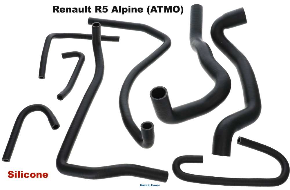 Renault - R5 Alpine, radiatorslangset. Bestaande uit 8 radiatorslangen. Geschikt voor Renault R5 Alp