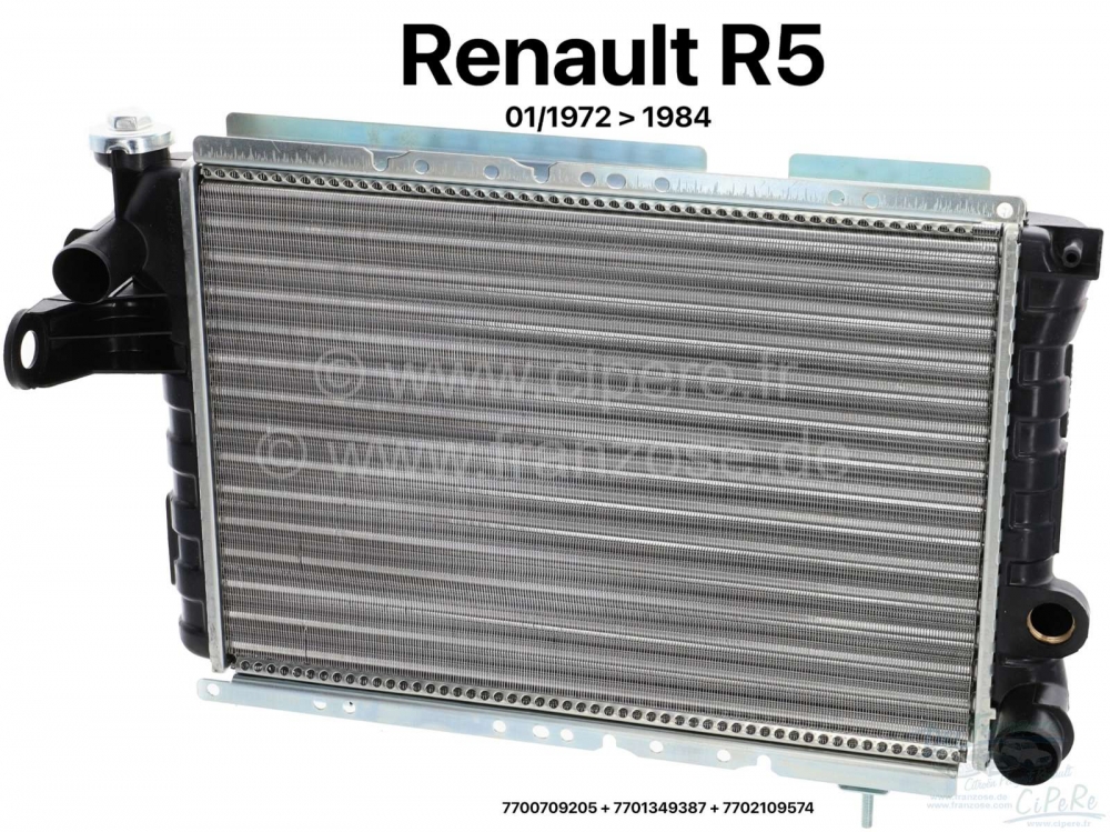 Renault - R5, radiateur voor Renault R5 0.8L (R1221 + 1391, 1220), vanaf bouwjaar 01/1982 tot 12/198