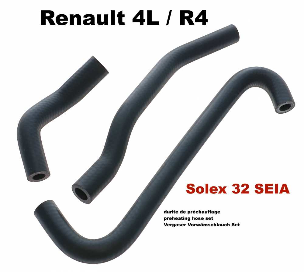 Renault - Set voorgloeislangen carburateur (aansluiting carburateurbasis op de waterpomp). Geschikt 