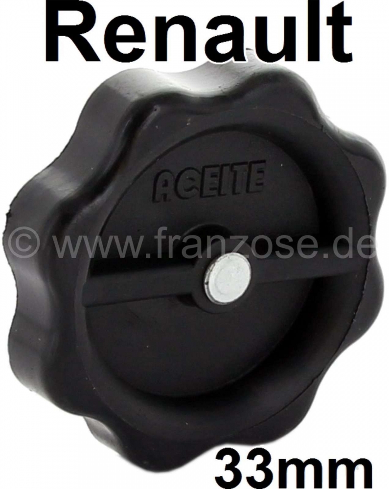 Renault - Olievuldop (olievuldop) 33 mm. Geschikt voor Renault R4, R5, R6, R8, R10, R12.