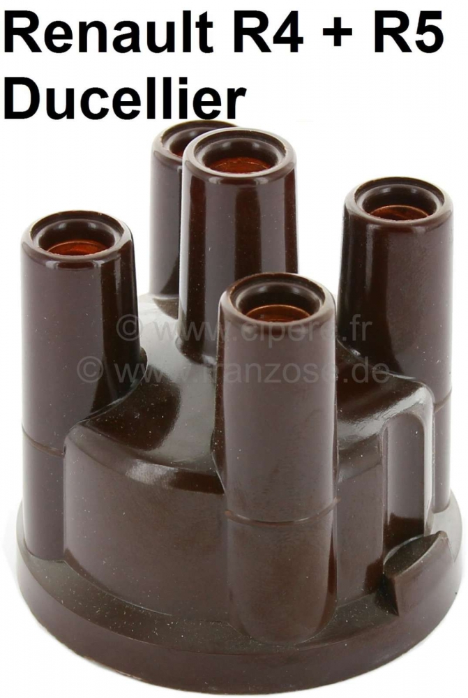 Renault - Ducellier, verdelerkap. Geschikt voor Renault R4 + R5. Voor Ducellier verdeler 1392V. Binn