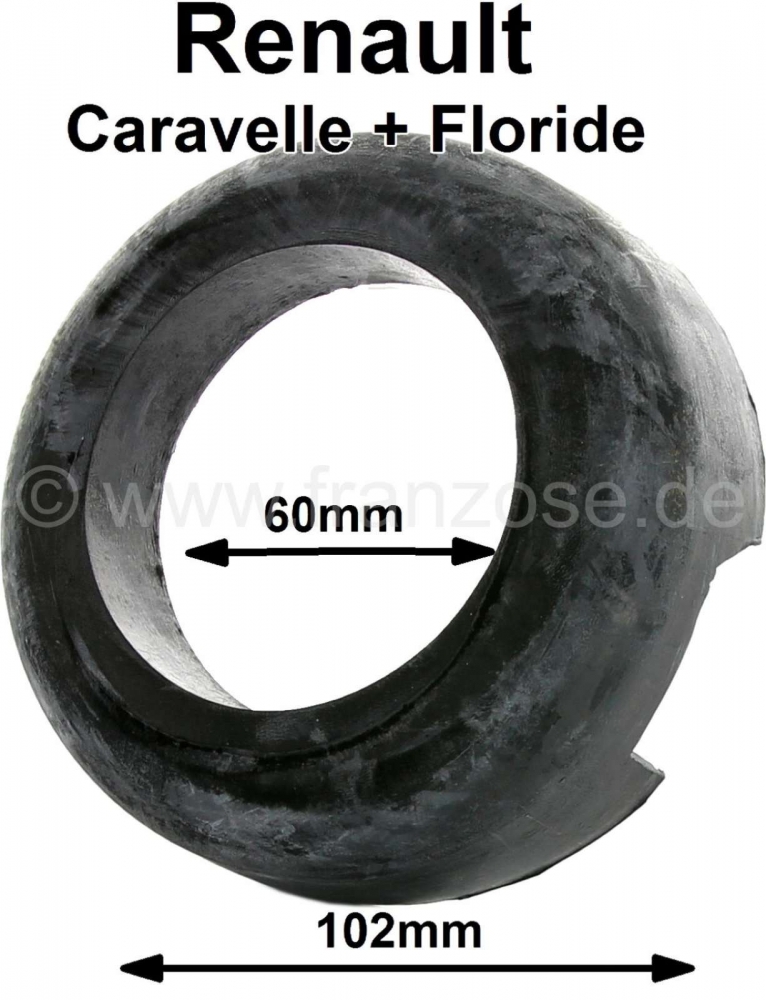 Renault - Floride/Caravelle, rubber over de achterasveer. Per stuk. Geschikt voor Renault Caravelle 