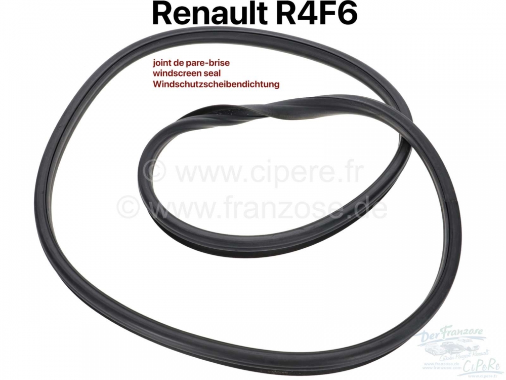 Renault - R4 F6, afdichting voorruit. Let op, deze afdichting past alleen op de Renault R4 F6. Niet 
