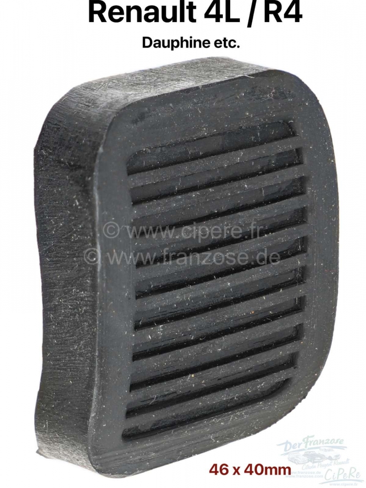 Renault - Pedaalrubber, voor het rem- en koppelingspedaal. Oude versie. Geschikt voor Renault R4, Da