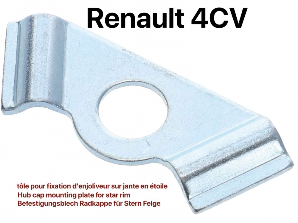 Renault - 4CV, montageplaat voor naafdop voor de stervelg. Geschikt voor Renault 4CV