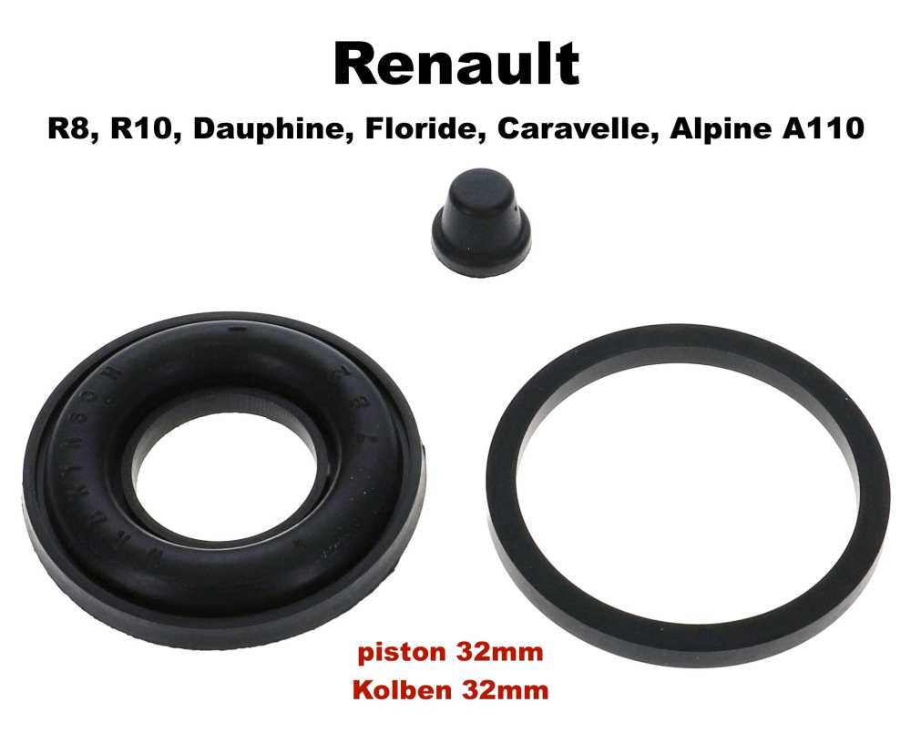 Peugeot - R8/R10/Alpine A110, remklauwafdichtingset, achter. Remsysteem: Bendix. Geschikt voor Remau