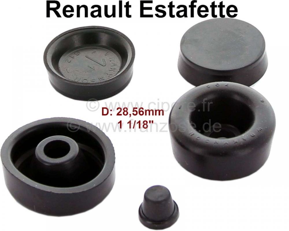Renault - Estafette, voorwielremcilinder reparatieset (alleen afdichtrubbers). Voor wielremcilinders