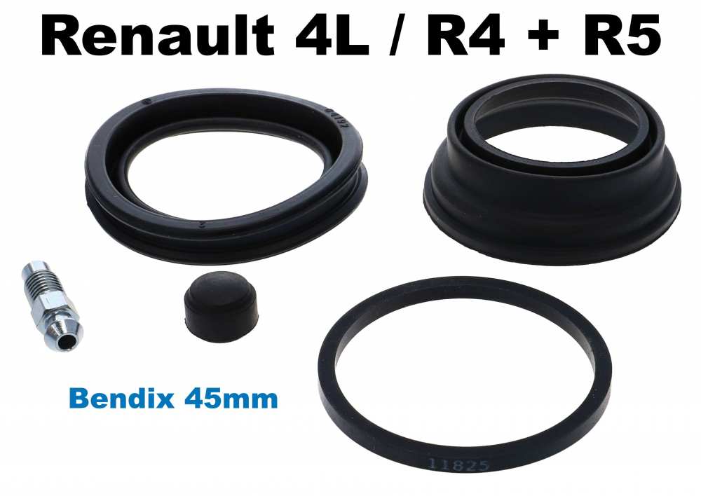 Renault - R4/R5, remklauw afdichtingsset. Remsysteem: Bendix. Geschikt voor Renault R4 + R5. Zuiger 