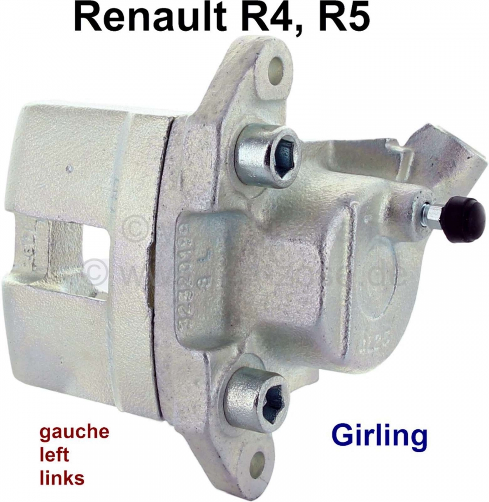 Renault - R4/R5, remklauw, links voor (nieuw onderdeel). Remsysteem: Lucas-Girling. Geschikt voor Re