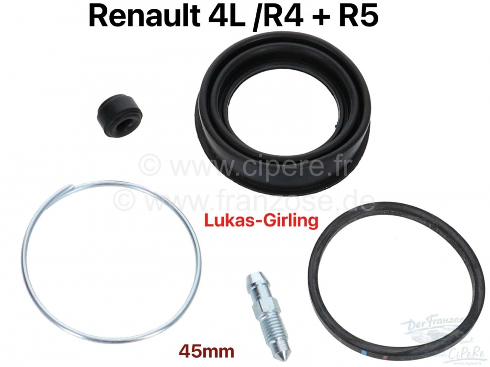 Renault - R4/R5, remklauwafdichtingset. Remsysteem: Lucas-Girling. Geschikt voor Renault R4 + R5. Zu