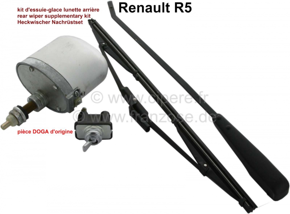 Renault - R5, achterruitwisser retrofit kit. Geschikt voor Renault R5, eerste modellen. Origineel va