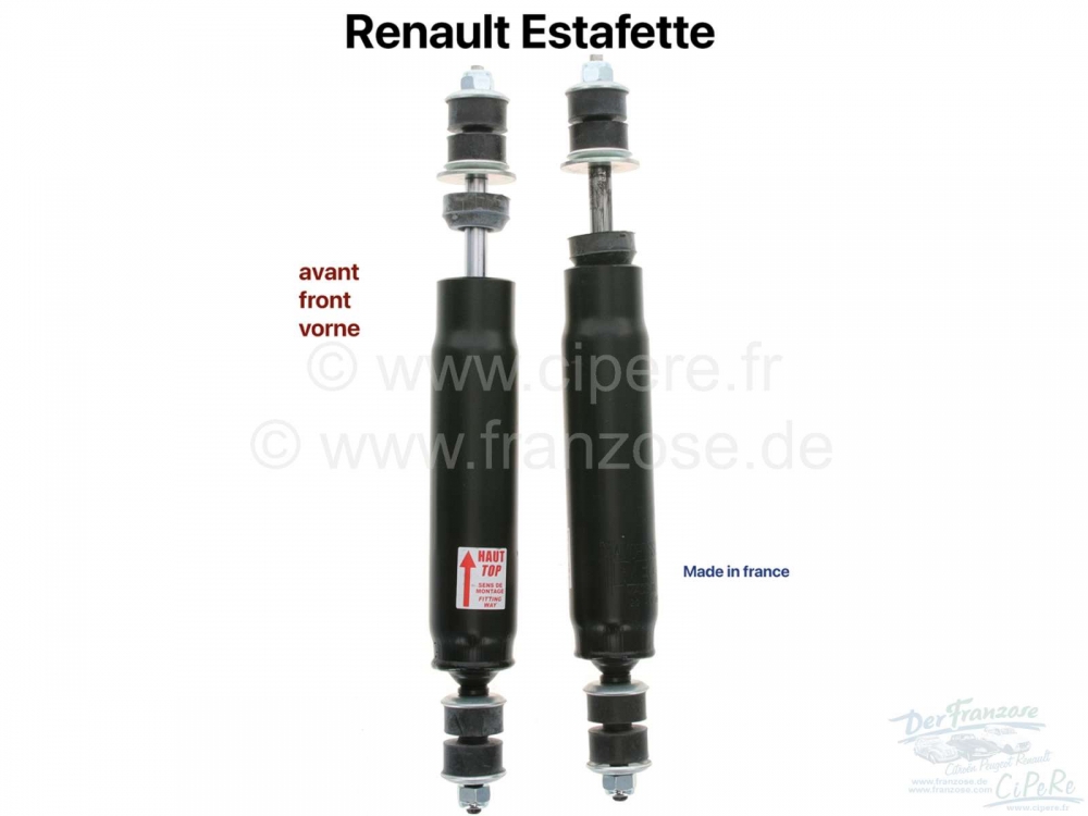 Renault - Estafette, schokbreker voor (2 stuks). Geschikt voor Renault Estafette, vanaf bouwjaar 02/