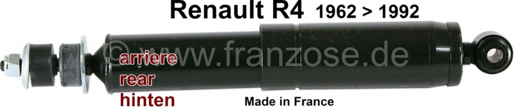 Renault - R4, schokdemper achter (per stuk). Geschikt voor Renault R4 (sedan), vanaf modeljaar 02/19