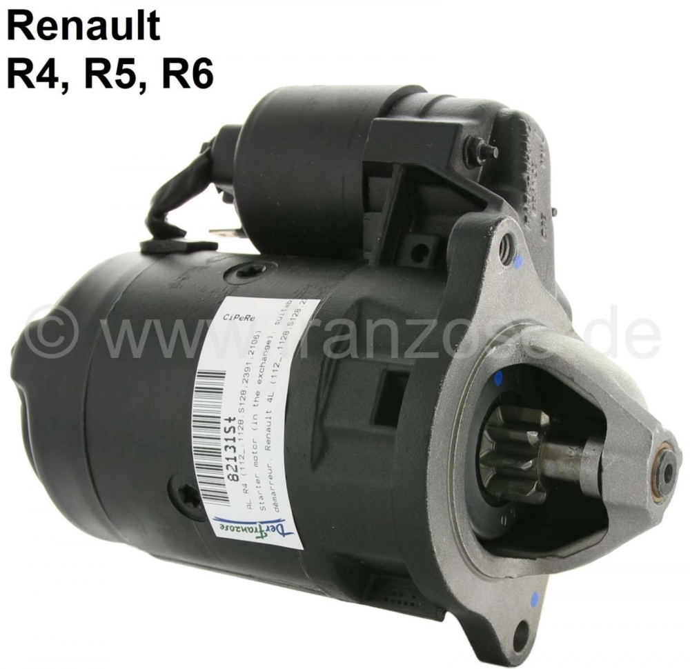 Renault - Startmotor (in ruil), geschikt voor Renault R4 (112, R1128, S128, R2391, R2106). Renault R