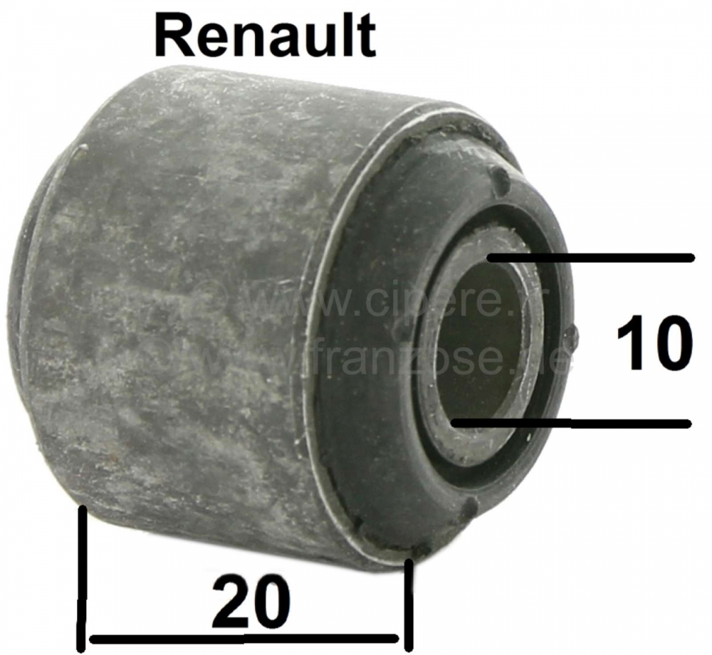 Renault - R4/R5/R6/R12/R16, Stille bus stuurinrichting (spoorstangbevestiging), stuurzijde. Geschikt
