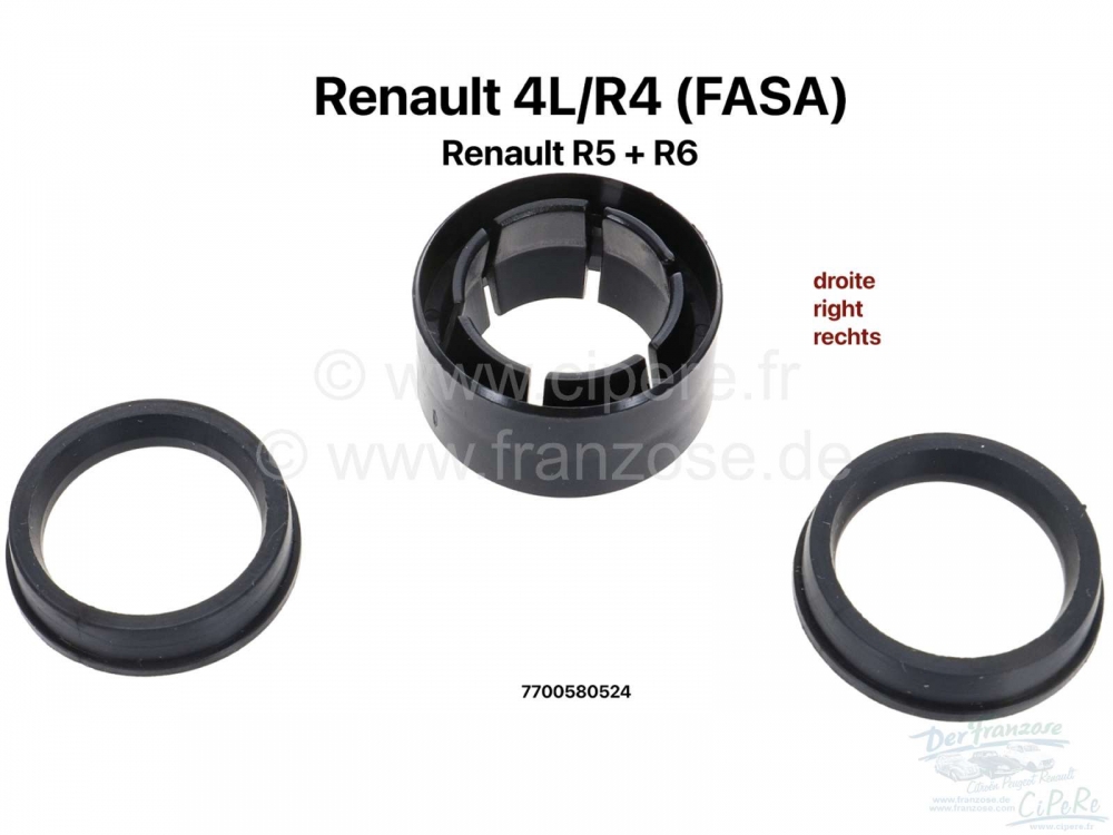 Renault - R4/R5, reparatieset voor de stuurhuisgeleider (rechts) in de stuurinrichting. Buitendiamet