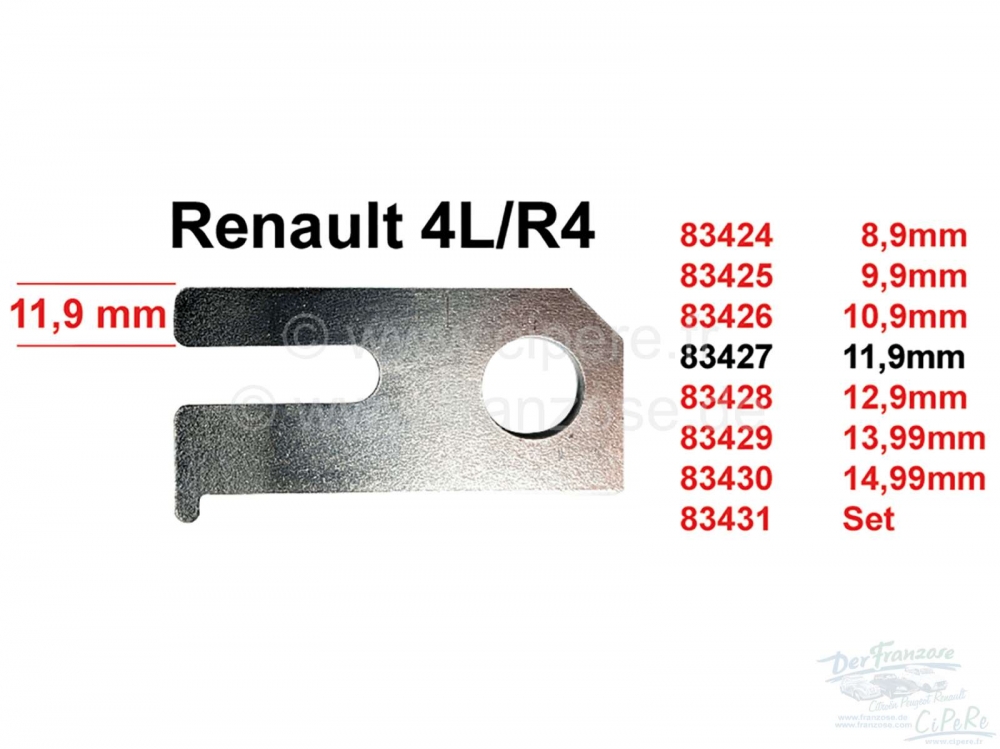 Renault - R4, stelschijf voor stuurinrichting. Afmeting 11,9 mm. Deze stelschijf is voor de juiste u