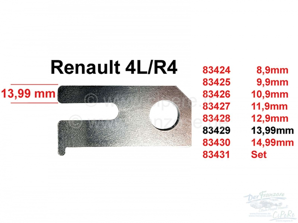 Renault - R4, stelschijf voor stuurinrichting. Afmeting 13,99 mm. Deze stelschijf is voor de juiste 